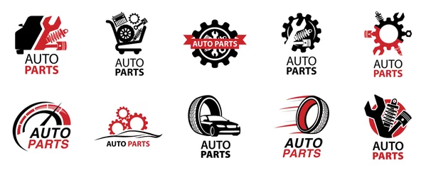 Foto op Canvas Vector logo of car parts, auto repair © v-a-butenkov