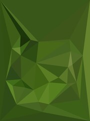 cubist triangular mosaic in shades of green