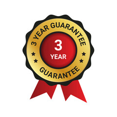 3 year guarantee badge, label illustration, Extended warranty Guarantee Brand,3 year warranty, emblem, label, logo