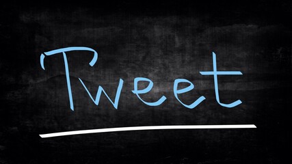 Tweet handwritten on a blackboard  © Krasimira Nevenova