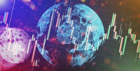 Business financial or stock market background. Business graph on stock market financial exchange