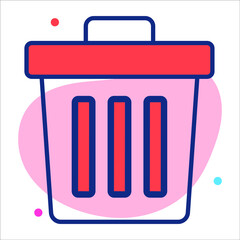 recycle bin flat line modern illustration 