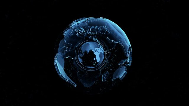 Digital earth rotating,Concept 3d animation social future technology abstract business scientific global network, broadcasting background. Great textless background