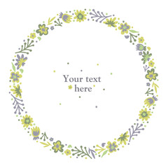 flower doodle wreath, autumn or summer mood 11.2