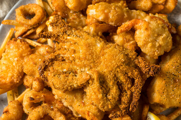 Homemade Deep Fried Seafood Platter