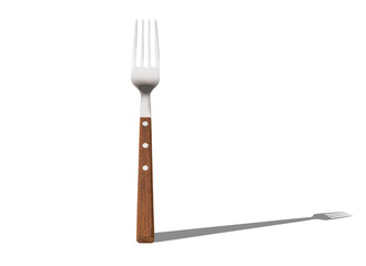 fork and knife on white isolated 