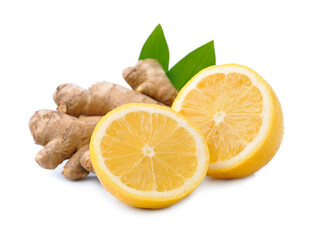 Ginger root with lemon fruits