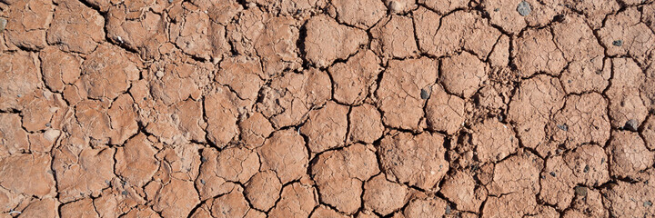 Closeup of dry soil texture