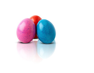 colorful eggs isolated white background 