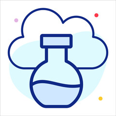 cloud experiment flat line modern illustration 