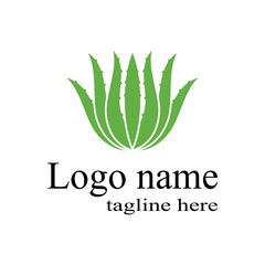 Aloe vera logo vector illustration template