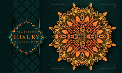 Luxury mandala background with golden arabesque pattern arabic islamic east style.decorative mandala for print, poster, cover, brochure, flyer, banner, logos, cover, brochure, flyer