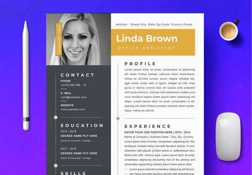 Elegant Black and White Resume Layout