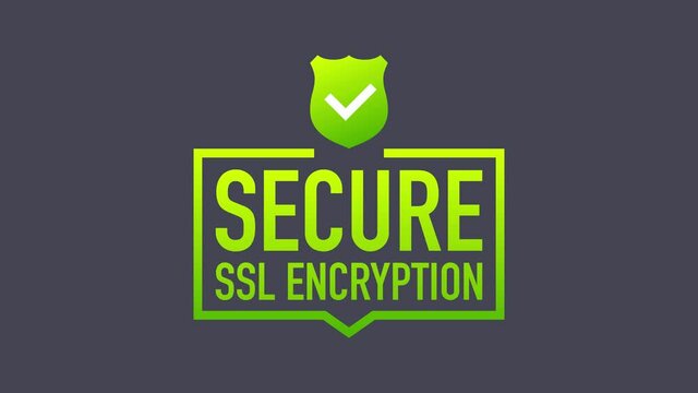 Secure connection icon isolated on white background, flat style secured ssl shield symbols. Motion graphics.