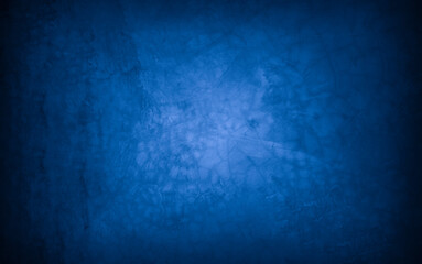 Old wall pattern texture cement blue dark abstract  blue color design are light with black gradient background.