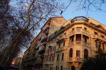 Fototapeta premium old houses in the old town country