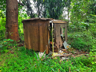 An old tent in the forest