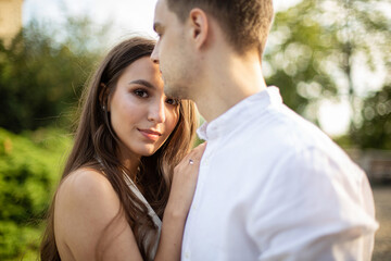 Obraz premium Young white couple in park