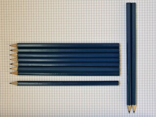 graphite pencils on booklet sheet