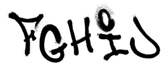 Graffiti spray font alphabet. Part 2. Vector illustration