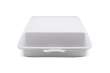 Large Styrofoam meal box isolated on white background