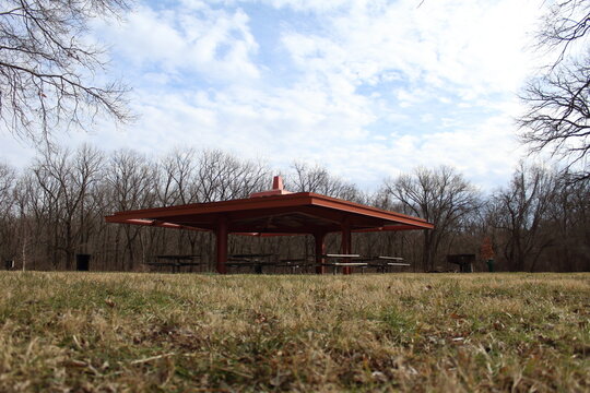 Picnic Shelter In Public Park.