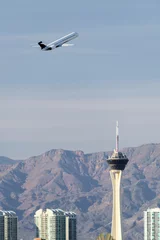 Papier Peint photo Lavable Las Vegas Las Vegas with passenger airplane taking off.