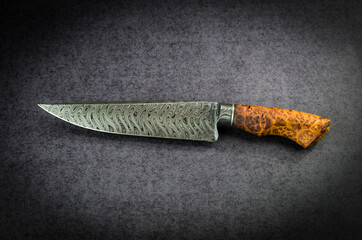 Beautiful luxurious utility knife in Texas Wind damask pattern