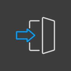 Login button icon in trendy flat style