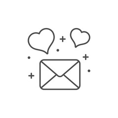 Romantic message line outline icon
