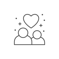Couple in love line outline icon