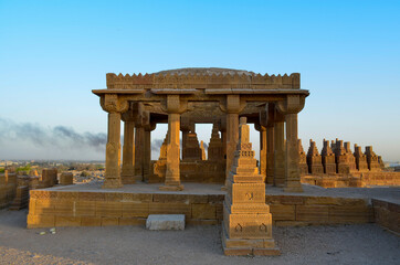 Chukandi Graveyard
The Chaukhandi tombs form an early Islamic cemetery situated 29 km east of Karachi, in the Sindh province of Pakistan. The tombs are notable for their elaborate sandstone carvings.