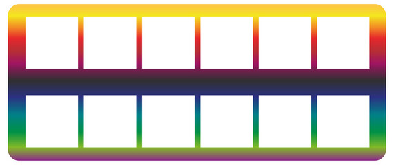 Watercolor paintbox icon of a set. Rainbow gradient vector
