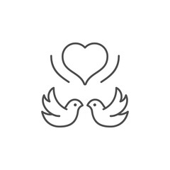 Love line icon and romance concept