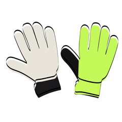 Goalkeeper gloves silhouette. Attributes for football. Vector illustration.