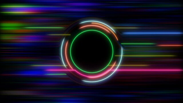 Neon Circle in Hyper Space - A circle of neon lines of force flying in colorful hyperspace!
Window looped for your stuff!