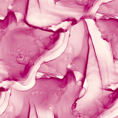 Obraz na płótnie Canvas Alcohol ink pink seamless background. Abstract