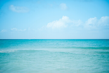 blue ocean with blue sky at Varadero in sunny weather