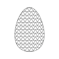 Easter Egg With Ornament For Your Design. Coloring book for kids. Hand drawn vector design.