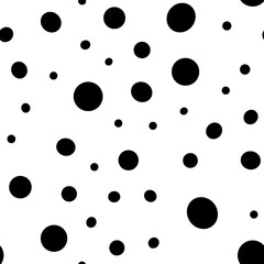 Irregular polka dots seamless pattern. Circle shapes texture background.