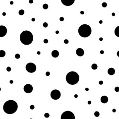 Irregular polka dots seamless pattern. Circle shapes texture background.