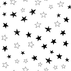 Star doodle seamless pattern. Background texture.