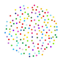 circle  with confetti  vector background