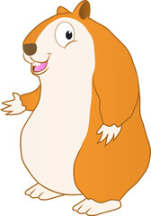 A cute chubby hamster smiling on a sunny day