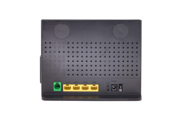 Obraz premium black internet router - modem isolated on white background
