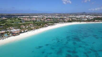 Beach in Aruba drone perspektive