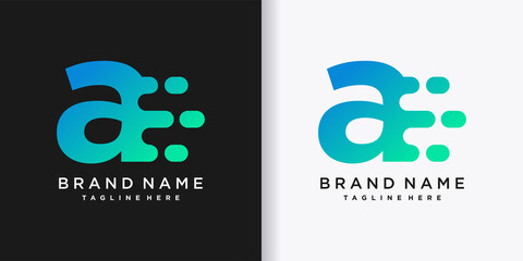 Monogram logo design letter a with creative concept