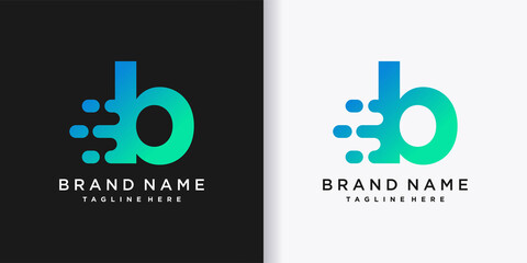 Monogram logo design letter b with creative concept