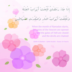Hadith about the glory of the month of Ramadan vector design illustration