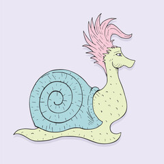 Imaginative snail illustration
